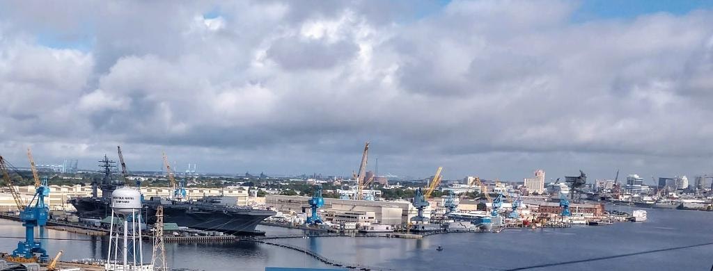 Panoramic view of Norfolk Naval Station — the world's largest naval base