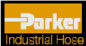 A yellow and white logo for parker industrial homes.